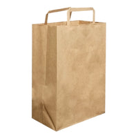 KRAFT CARRY BAG WITH FLAT HANDLE - SMALL (215X300X100MM)