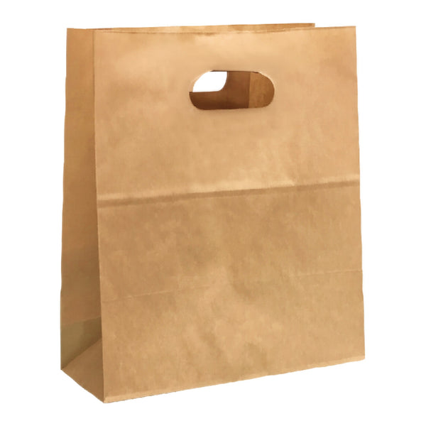 KRAFT CARRY BAG WITH DIE CUT OVAL HANDLE - SMALL (200X300X110MM )