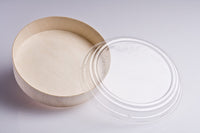 WOODEN VENEER ROUND BOWL WITH CLEAR LID | FLR-02BF (730ML)