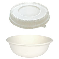 SUGARCANE BOWL WITH CLEAR RAISED LID (875ML)
