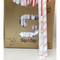 RED STRIPE XL JUMBO PAPER STRAW 12X255MM INDIVIDUALLY PAPER WRAPPED