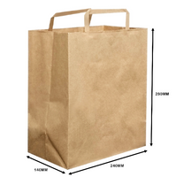 KRAFT CARRY BAG WITH FLAT HANDLE - (S / M / L)