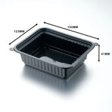 WAVEBOX MICROWAVE 360ML RECTANGULAR CONTAINER BLACK W/-CLEAR LID
