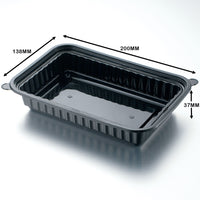 WAVEBOX MICROWAVE 480ML RECTANGULAR CONTAINER BLACK W/-CLEAR LID
