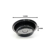 WAVEBOX MICROWAVE ROUND CONTAINER BLACK W/-CLEAR LID 720ML