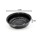 ROUND WAVEBOX MICROWAVE CONTAINER BLACK W/-CLEAR LID (1440ML)