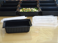 RECTANGULAR WAVEBOX FOODSERVICE CONTAINER BLACK W/-CLEAR LID (720ML)